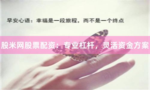 股米网股票配资：专业杠杆，灵活资金方案